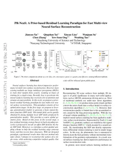 PR-NeuS: A Prior-based Residual Learning Paradigm for Fast Multi-view
  Neural Surface Reconstruction