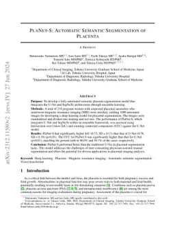 PlaNet-S: Automatic Semantic Segmentation of Placenta