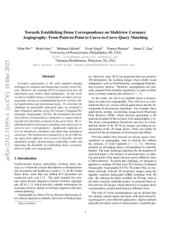 Towards Establishing Dense Correspondence on Multiview Coronary
  Angiography: From Point-to-Point to Curve-to-Curve Query Matching