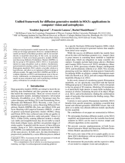 Unified framework for diffusion generative models in SO(3): applications
  in computer vision and astrophysics