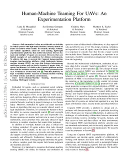 Human-Machine Teaming for UAVs: An Experimentation Platform