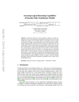 Assessing Logical Reasoning Capabilities of Encoder-Only Transformer
  Models