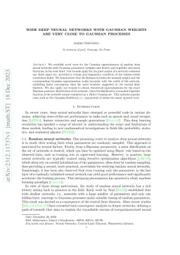 Wide Deep Neural Networks with Gaussian Weights are Very Close to
  Gaussian Processes