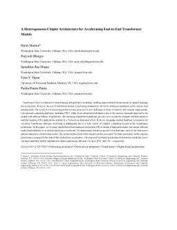 A Heterogeneous Chiplet Architecture for Accelerating End-to-End
  Transformer Models