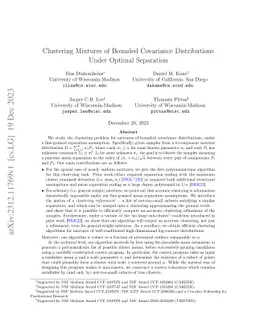 Clustering Mixtures of Bounded Covariance Distributions Under Optimal
  Separation