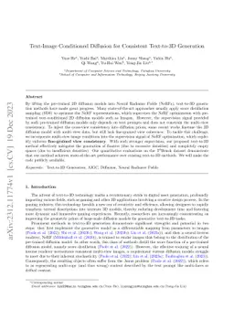 Text-Image Conditioned Diffusion for Consistent Text-to-3D Generation