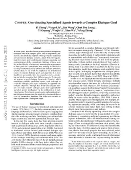 COOPER: Coordinating Specialized Agents towards a Complex Dialogue Goal