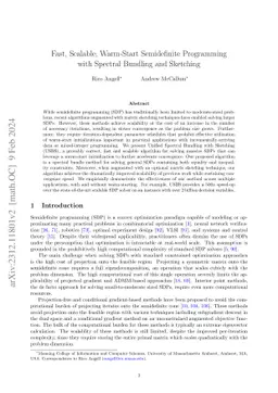 Fast, Scalable, Warm-Start Semidefinite Programming with Spectral
  Bundling and Sketching