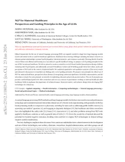 NLP for Maternal Healthcare: Perspectives and Guiding Principles in the
  Age of LLMs