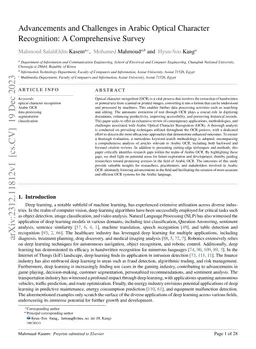 Advancements and Challenges in Arabic Optical Character Recognition: A
  Comprehensive Survey