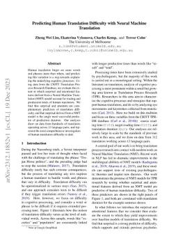 Predicting Human Translation Difficulty with Neural Machine Translation