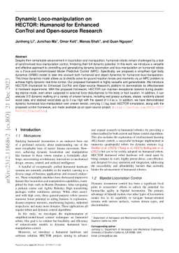 Dynamic Loco-manipulation on HECTOR: Humanoid for Enhanced ConTrol and
  Open-source Research