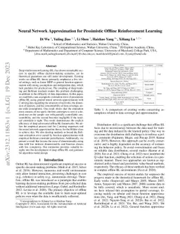 Neural Network Approximation for Pessimistic Offline Reinforcement
  Learning