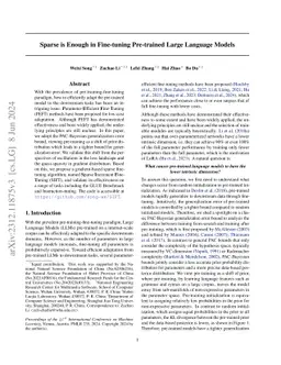Sparse is Enough in Fine-tuning Pre-trained Large Language Models