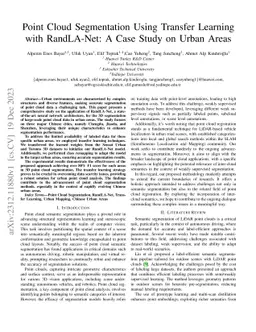 Point Cloud Segmentation Using Transfer Learning with RandLA-Net: A Case
  Study on Urban Areas