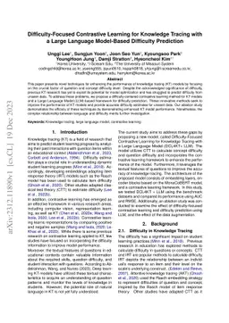 Difficulty-Focused Contrastive Learning for Knowledge Tracing with a
  Large Language Model-Based Difficulty Prediction