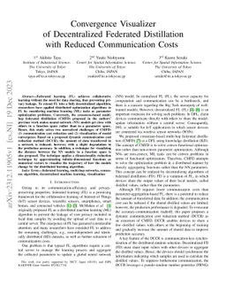 Convergence Visualizer of Decentralized Federated Distillation with
  Reduced Communication Costs