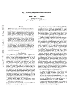 Big Learning Expectation Maximization