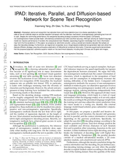IPAD: Iterative, Parallel, and Diffusion-based Network for Scene Text Recognition