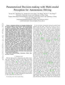Parameterized Decision-making with Multi-modal Perception for Autonomous
  Driving