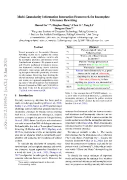 Multi-Granularity Information Interaction Framework for Incomplete
  Utterance Rewriting