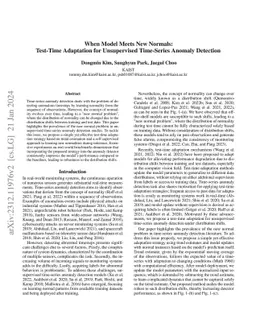 When Model Meets New Normals: Test-time Adaptation for Unsupervised
  Time-series Anomaly Detection