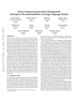 Xpert: Empowering Incident Management with Query Recommendations via
  Large Language Models