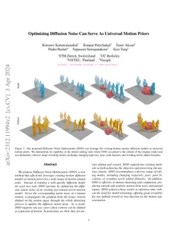 Optimizing Diffusion Noise Can Serve As Universal Motion Priors