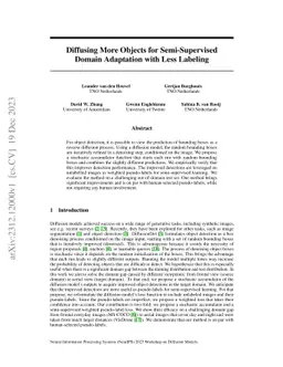 Diffusing More Objects for Semi-Supervised Domain Adaptation with Less
  Labeling