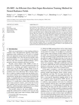 ZS-SRT: An Efficient Zero-Shot Super-Resolution Training Method for
  Neural Radiance Fields