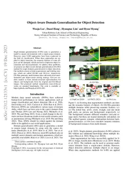 Object-Aware Domain Generalization for Object Detection