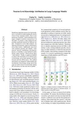 Neuron-Level Knowledge Attribution in Large Language Models