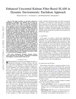 Enhanced Unscented Kalman Filter-Based SLAM in Dynamic Environments:
  Euclidean Approach