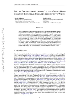 On the Parameterization of Second-Order Optimization Effective Towards
  the Infinite Width