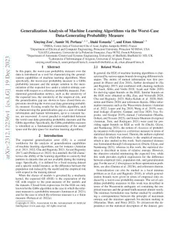 Generalization Analysis of Machine Learning Algorithms via the
  Worst-Case Data-Generating Probability Measure