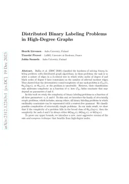 Distributed Binary Labeling Problems in High-Degree Graphs