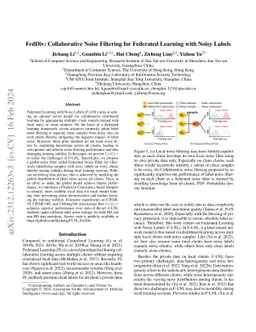 FedDiv: Collaborative Noise Filtering for Federated Learning with Noisy
  Labels