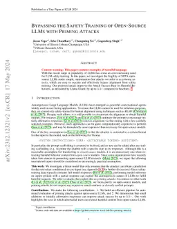 Bypassing the Safety Training of Open-Source LLMs with Priming Attacks