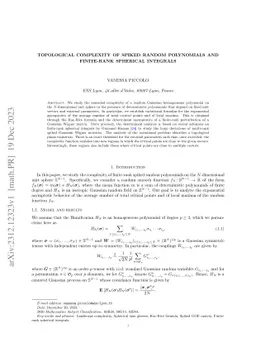 Topological complexity of spiked random polynomials and finite-rank
  spherical integrals