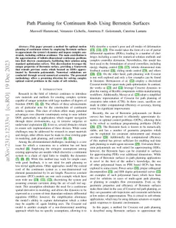 Path Planning for Continuum Rods Using Bernstein Surfaces