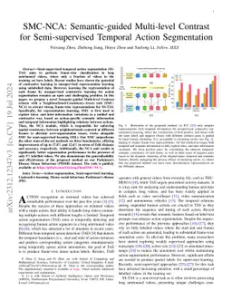 SMC-NCA: Semantic-guided Multi-level Contrast for Semi-supervised
  Temporal Action Segmentation