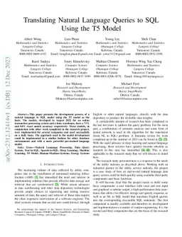 Translating Natural Language Queries to SQL Using the T5 Model