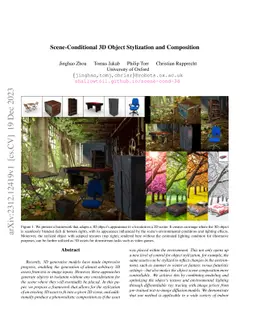 Scene-Conditional 3D Object Stylization and Composition