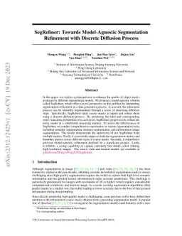 SegRefiner: Towards Model-Agnostic Segmentation Refinement with Discrete
  Diffusion Process