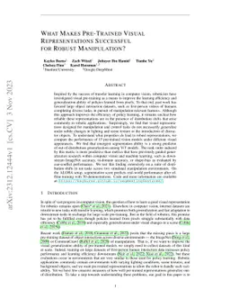 What Makes Pre-Trained Visual Representations Successful for Robust
  Manipulation?
