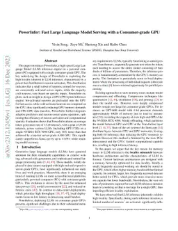 PowerInfer: Fast Large Language Model Serving with a Consumer-grade GPU