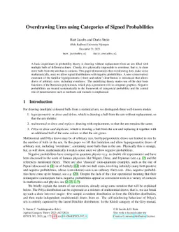 Overdrawing Urns using Categories of Signed Probabilities