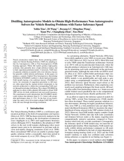 Distilling Autoregressive Models to Obtain High-Performance
  Non-Autoregressive Solvers for Vehicle Routing Problems with Faster Inference
  Speed