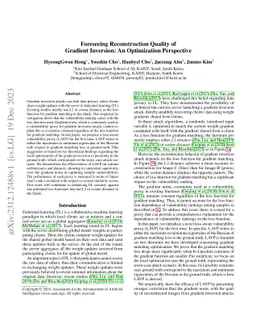 Foreseeing Reconstruction Quality of Gradient Inversion: An Optimization
  Perspective