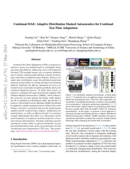 Continual-MAE: Adaptive Distribution Masked Autoencoders for Continual
  Test-Time Adaptation
